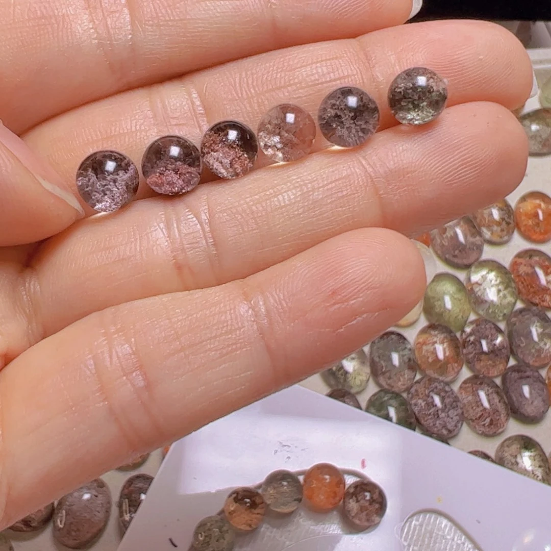 水晶手链银S800镀金镶嵌柒*