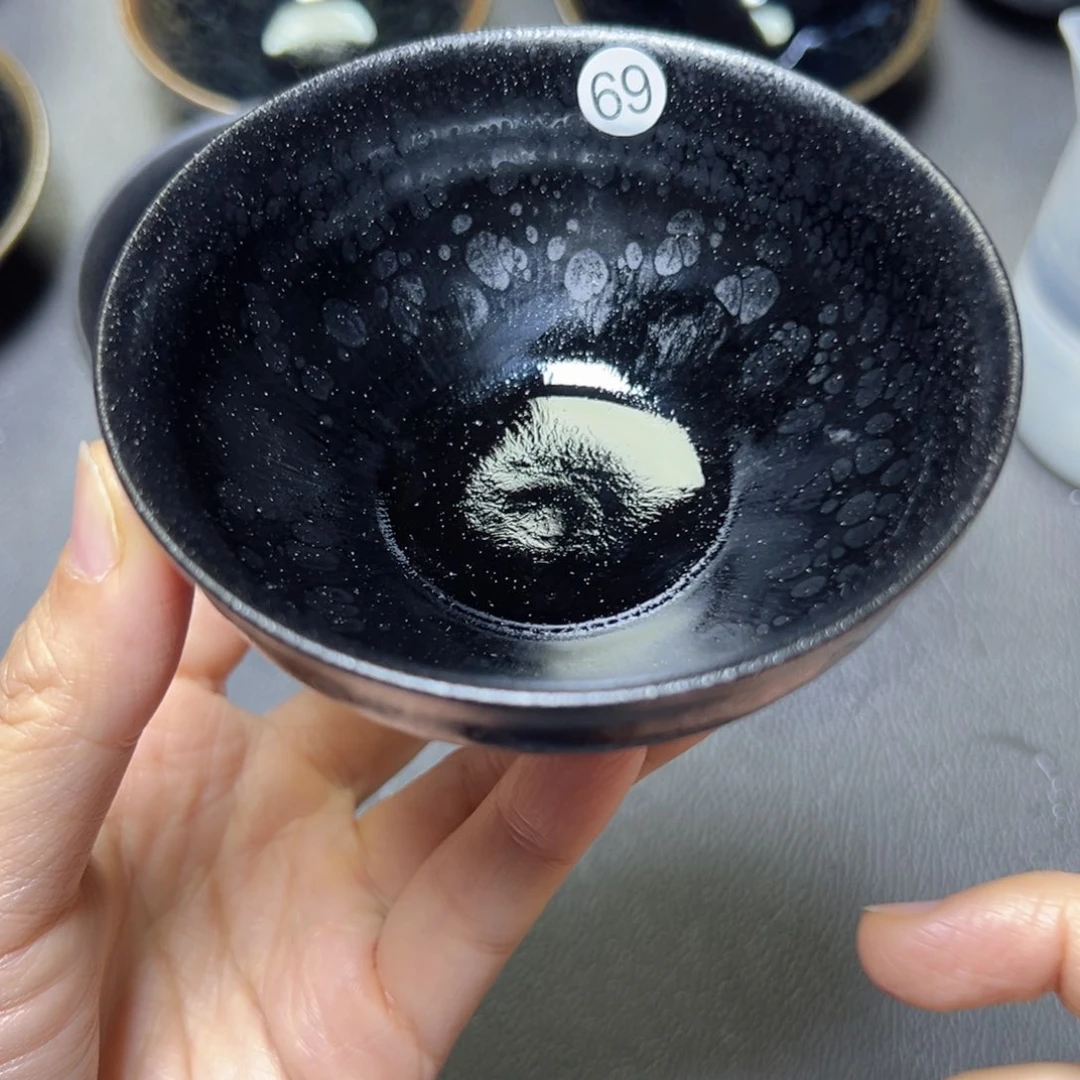 手工艺品钧瓷白***侯69天择茶器zzzzz