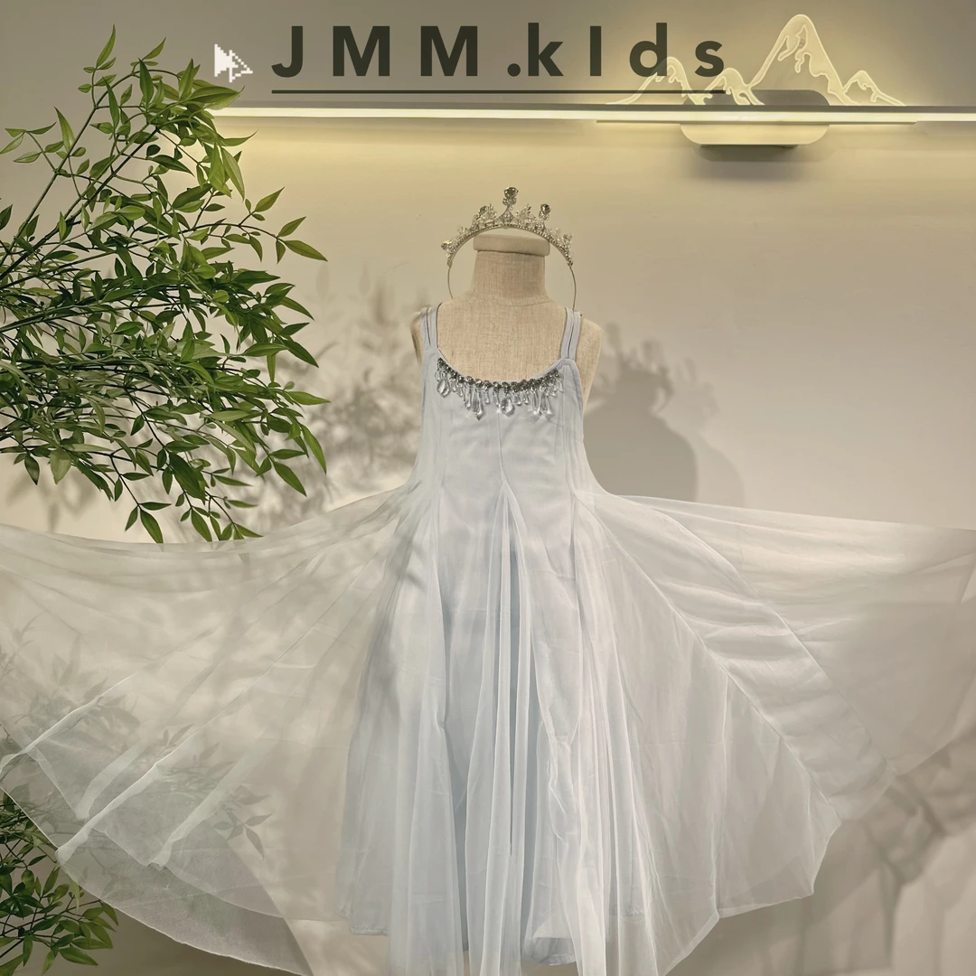 K229 少女风女仙气连衣裙吊带裙长裙礼服铅笔裙夏季纯色