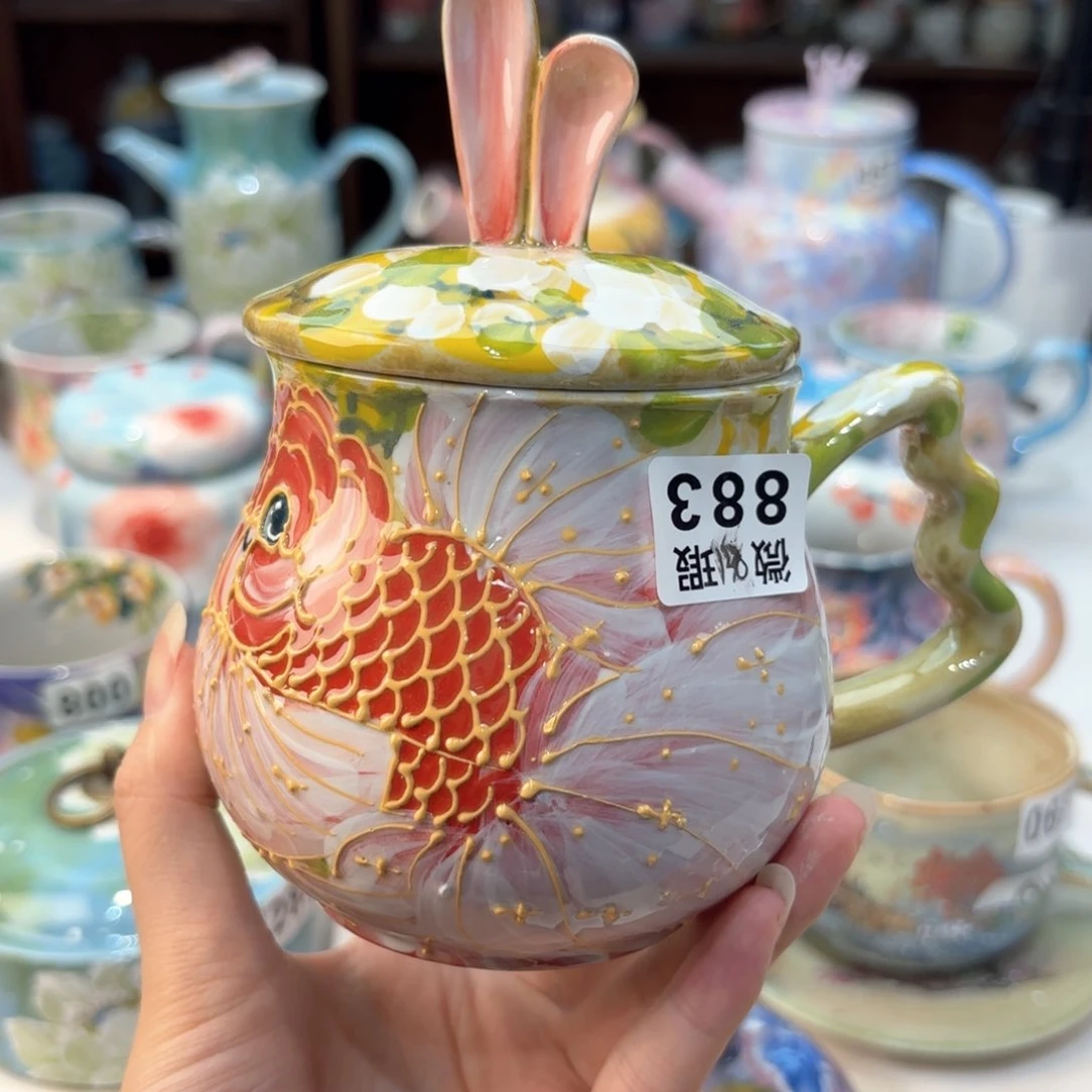 景德镇手绘高温釉下彩陶瓷茶具