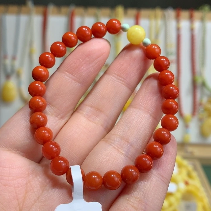 南红玛瑙未镶嵌手链6.5mm