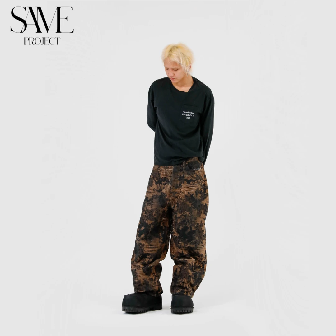 SamePro Ac家25ss「独家超重磅游牧双面满印精提破坏废土风牛仔裤」