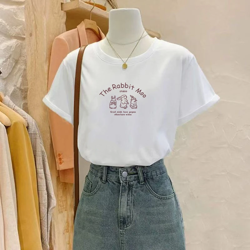 2025夏季新款正肩短袖t恤女大码半袖胖mm宽松显瘦体恤小衫ins上衣