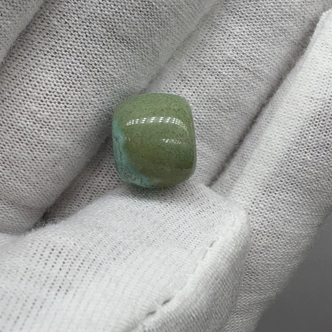 原矿绿松石老型珠12.3*10.6瓷釉品质无优化非泡油产品绿松石单珠