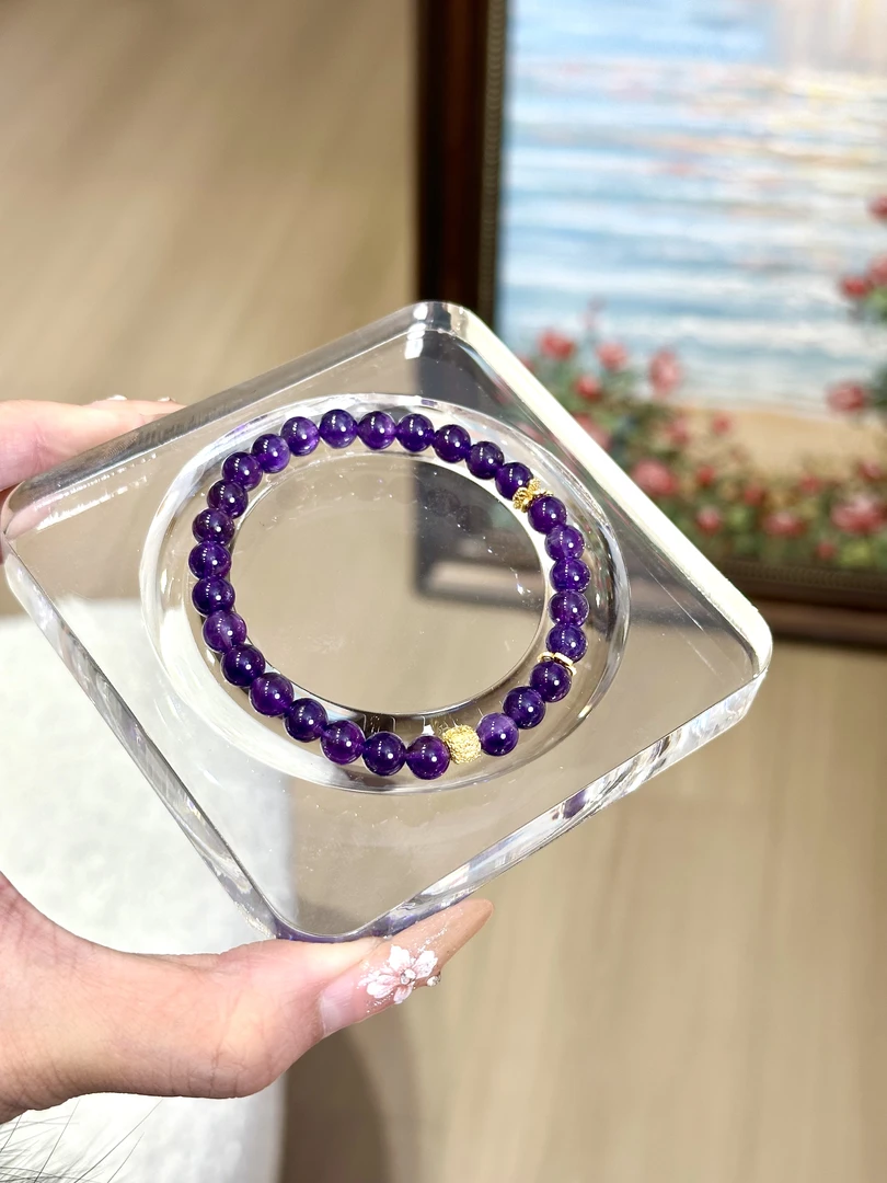 天然紫水晶手串 均微瑕多样性发其一 Z19