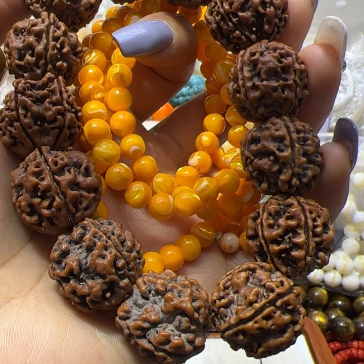 核桃手串/手链0.75/108金黄大白