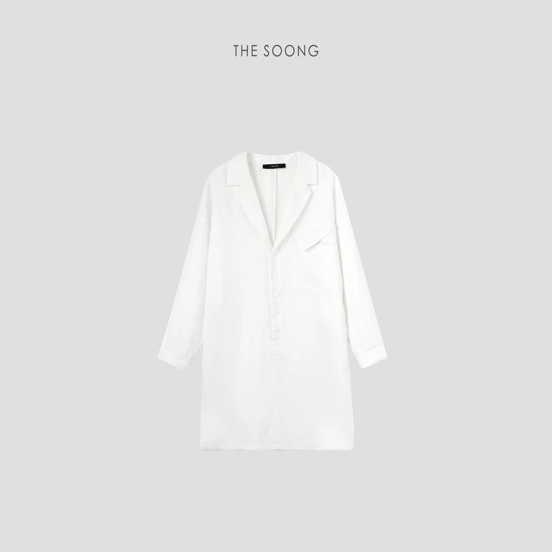 THESOONG|"怀素美学"纯亚麻轻盈细腻肌理松弛感中长款衬衫裙Z6871