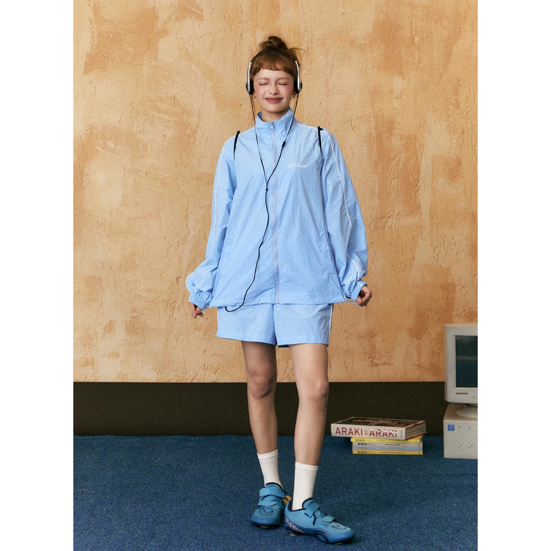 【直播间清仓款 No退No换】EZEK户外纯色logo字母连帽防晒衣套装