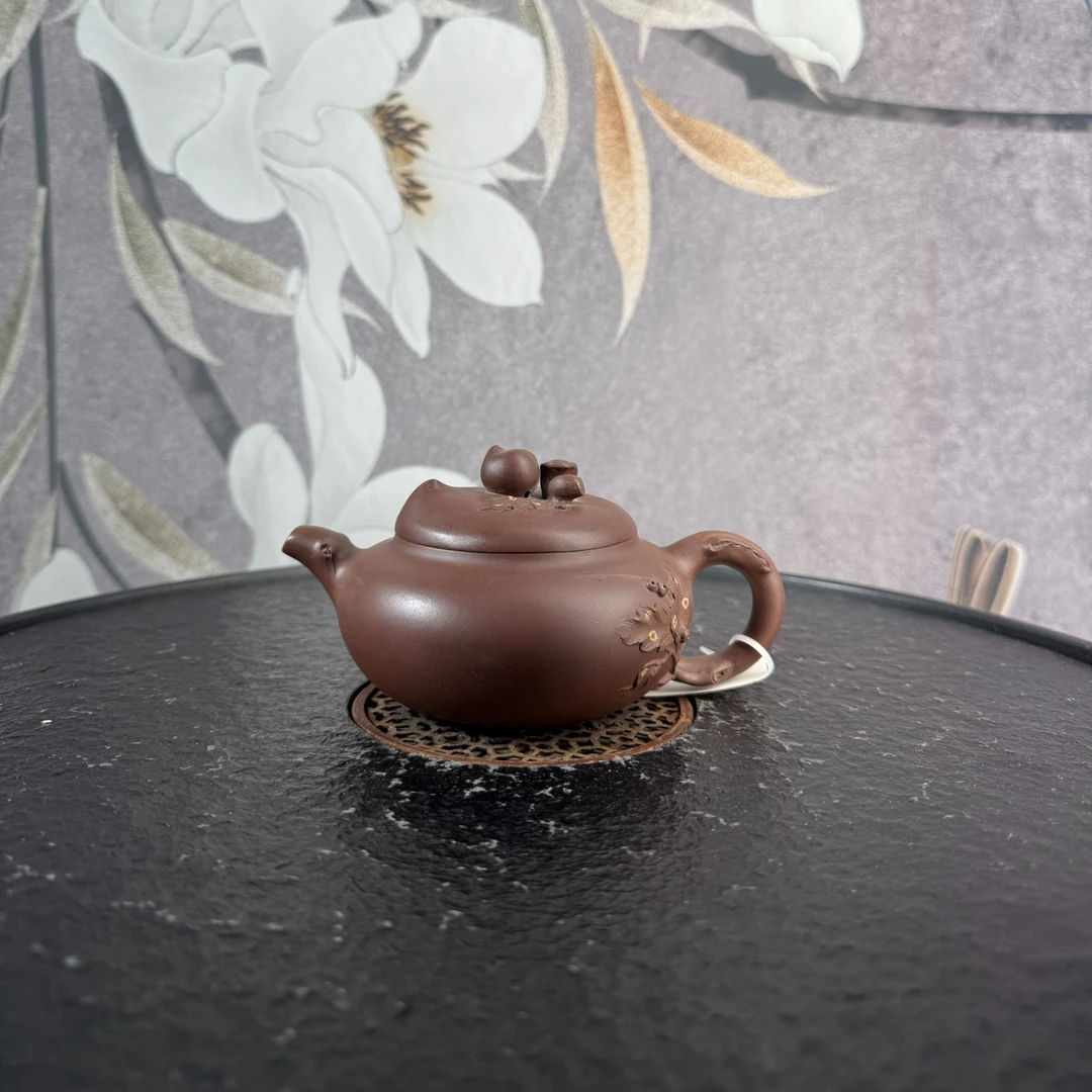 384号 gyq 0520005659 寿桃壶 紫泥 250cc