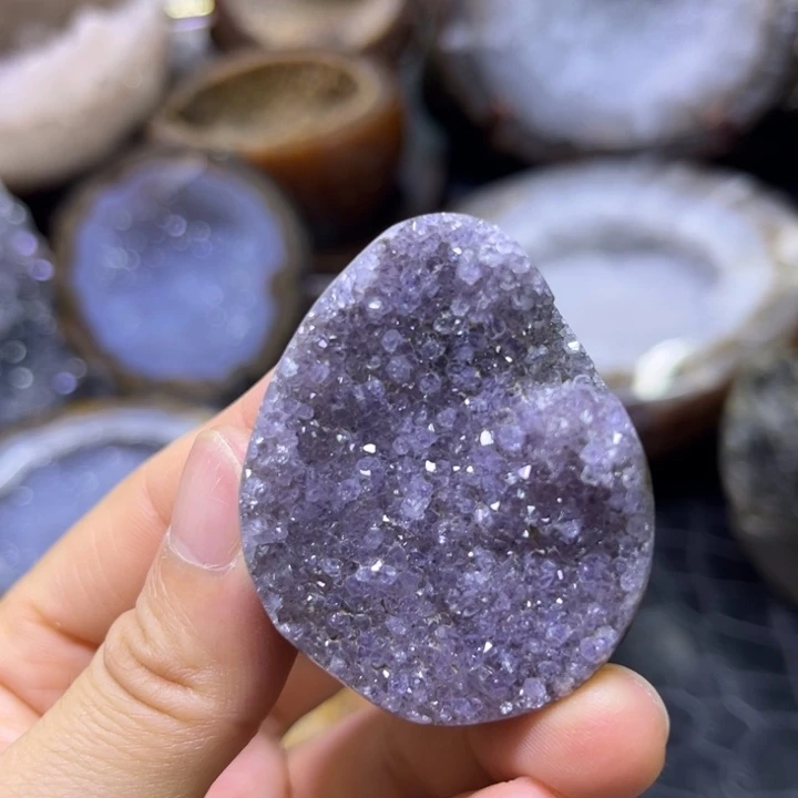 水晶珠宝半成品未镶嵌紫晶蛋