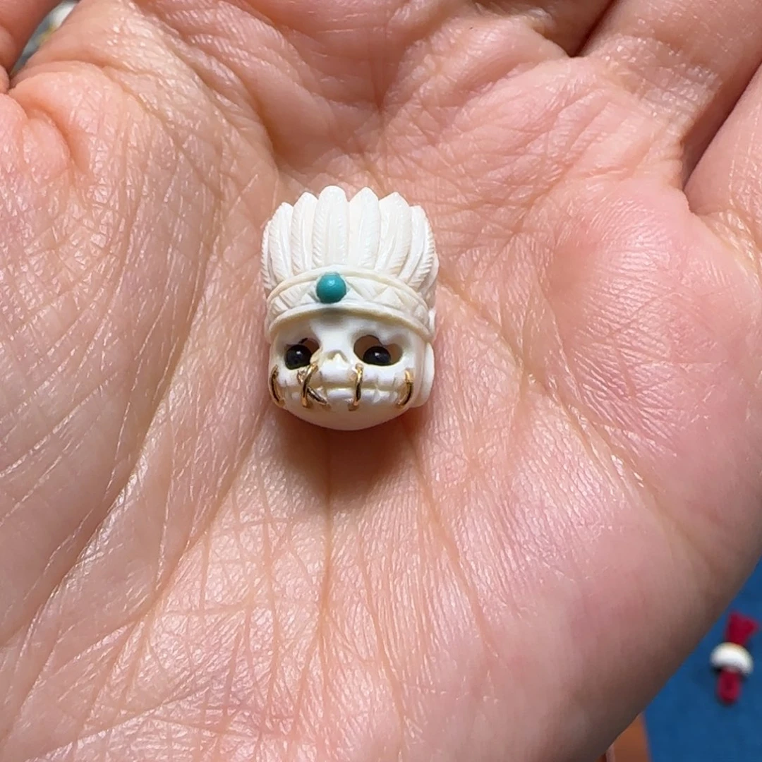 柏香籽/百香籽吊坠猛犸搓金镶嵌呆