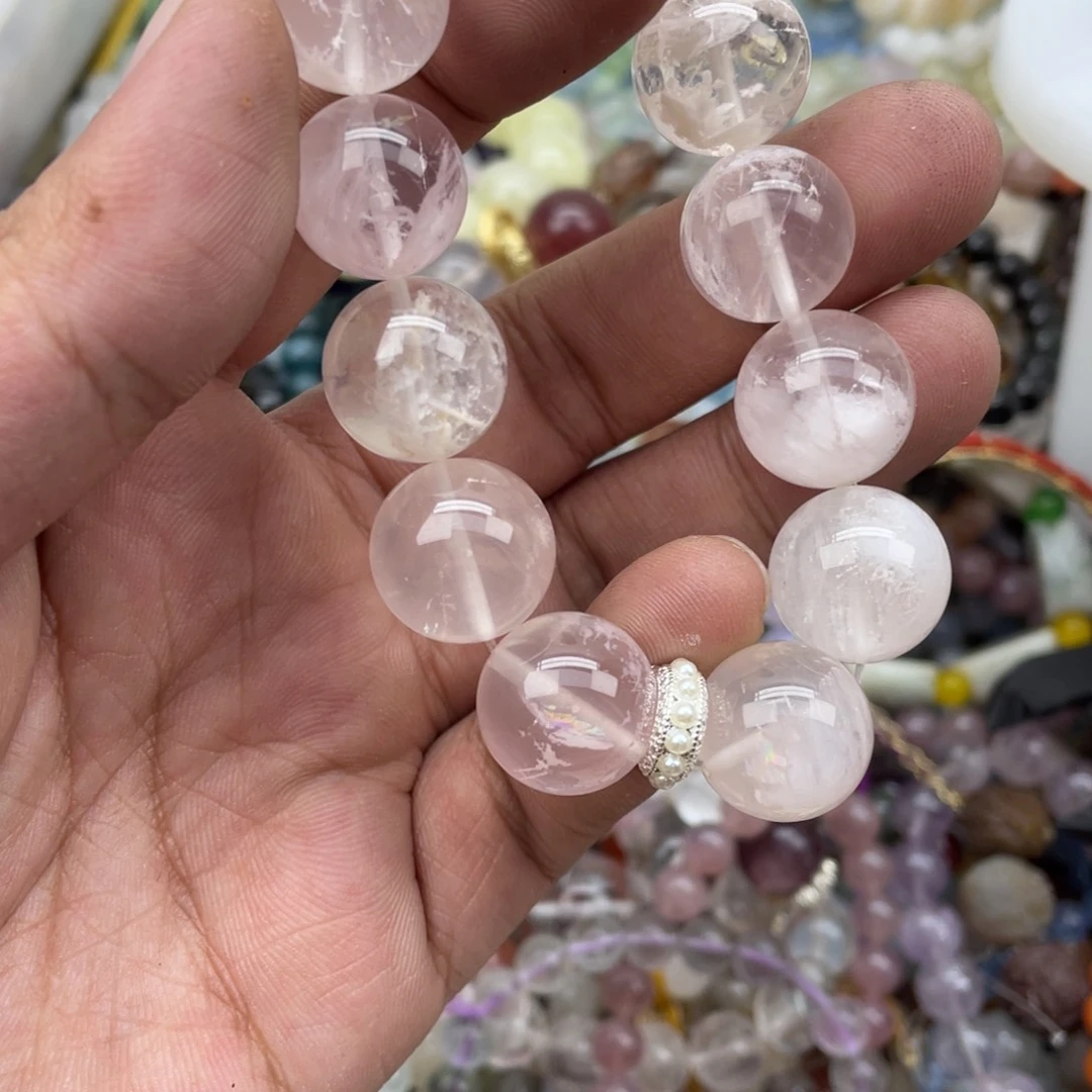 银S925镶嵌手链烟晶