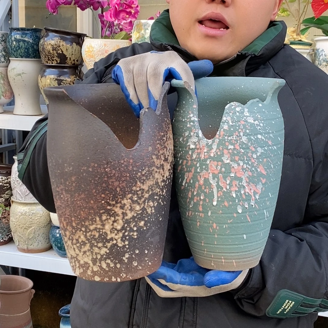 紫砂花盆口15高25