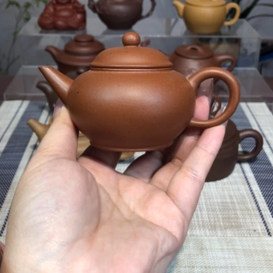 紫砂茶壶老红泥水平120cc