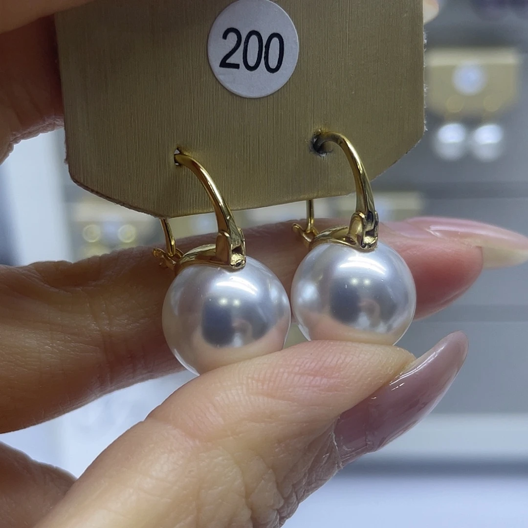 银S925镶嵌淡水珍珠耳饰