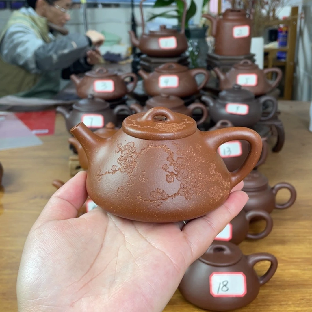 【闪购商品】茶壶紫砂红降坡子冶石瓢壶～容量：170