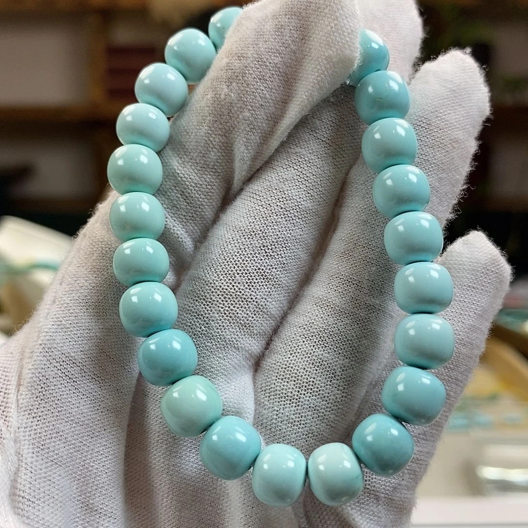 绿松石A22瓷釉级单圈咖卡8.6未镶嵌