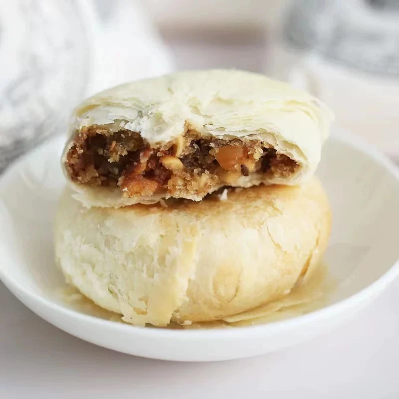 老式手工酥皮五仁月饼传统糕点零食