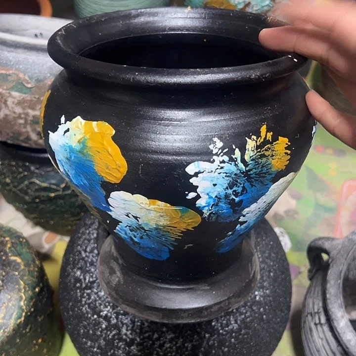 彩绘火锅高19口17带孔
