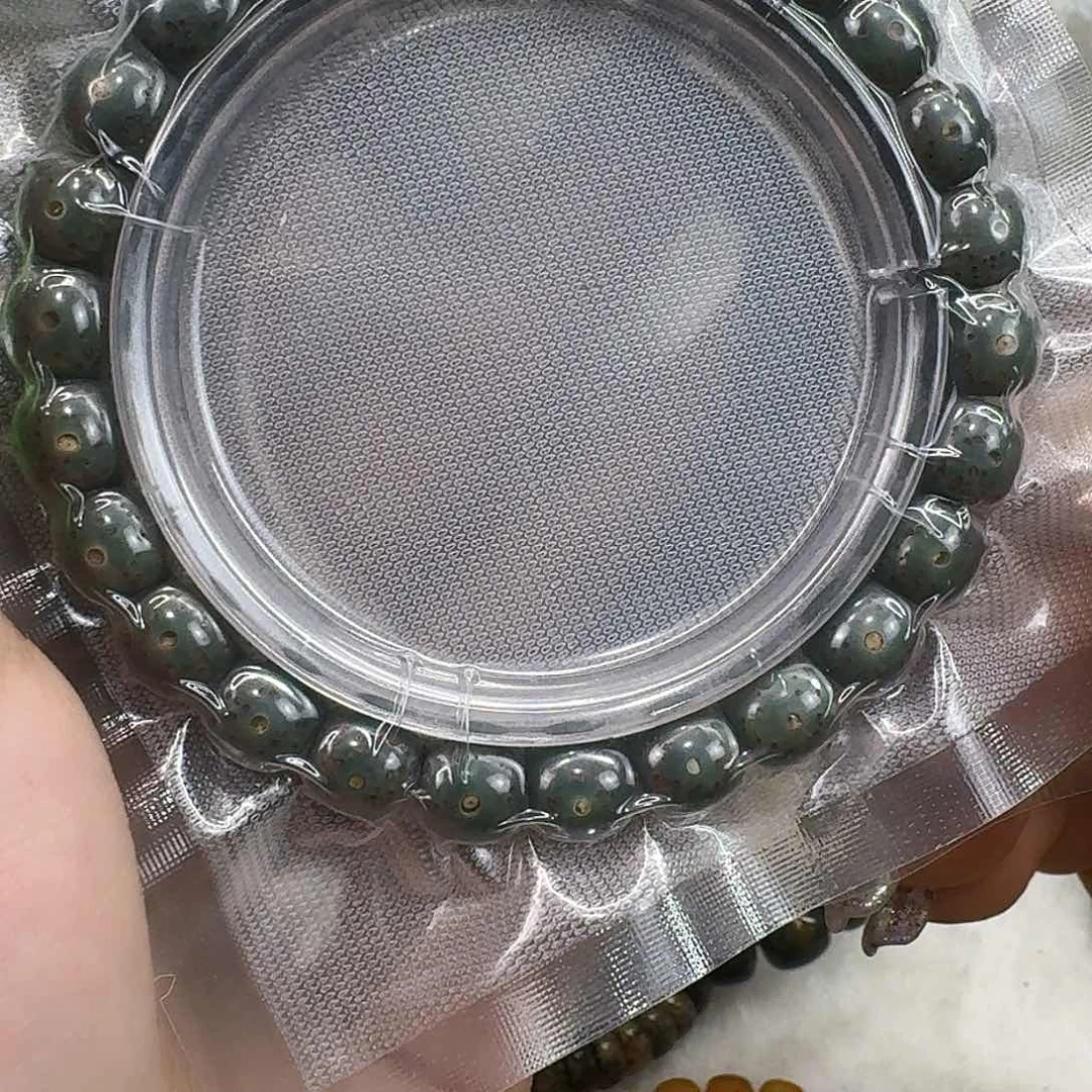 星月菩提手串20高端墨绿星月菩提98桶单圈