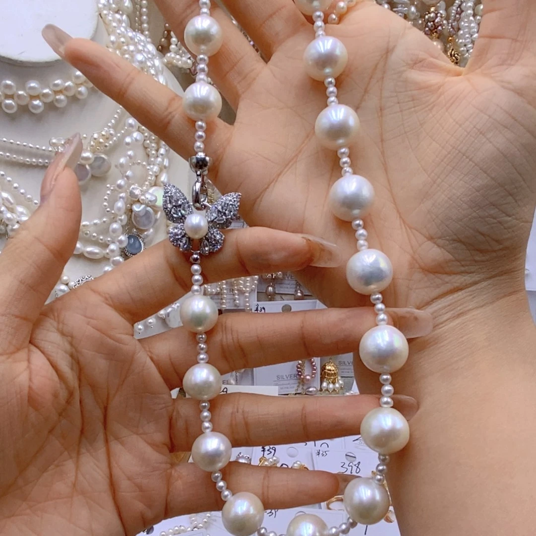 淡水珍珠银S925镶嵌颈饰?*好