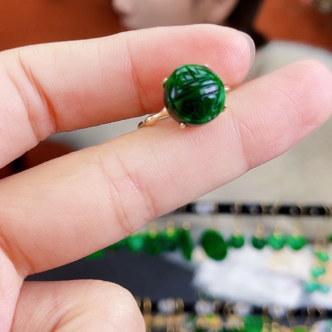 翡翠银S925镶嵌耳饰