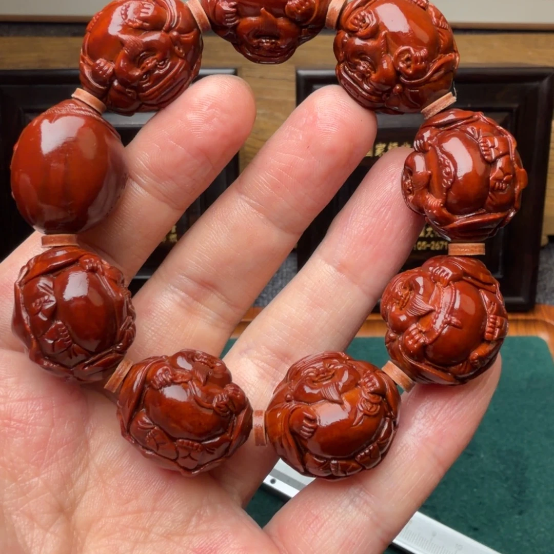 二***圈文玩核桃吊坠荷叶横财