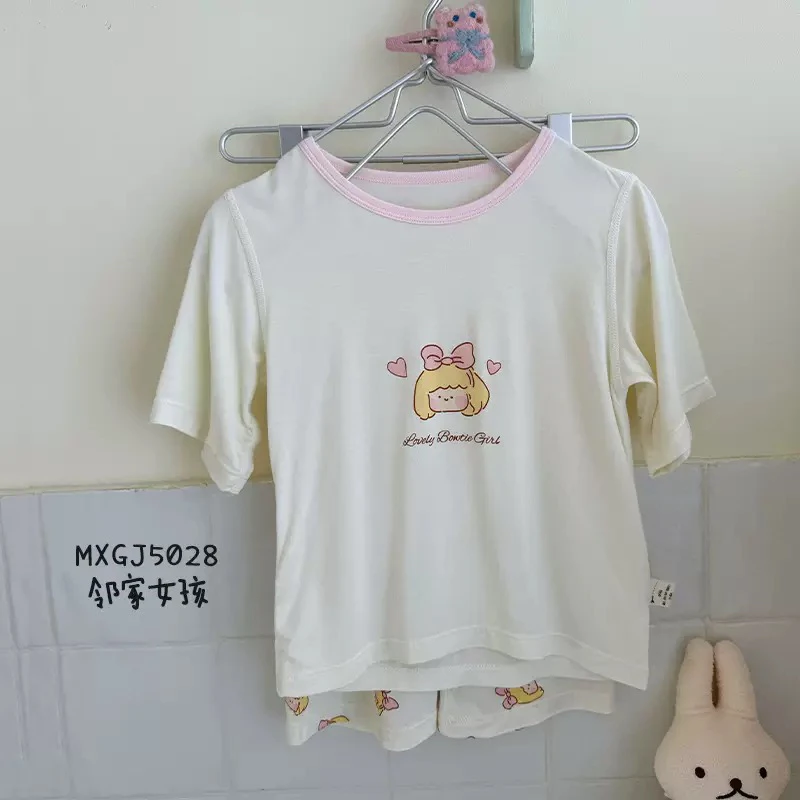 儿童家居服半袖透气女童夏季薄款睡衣