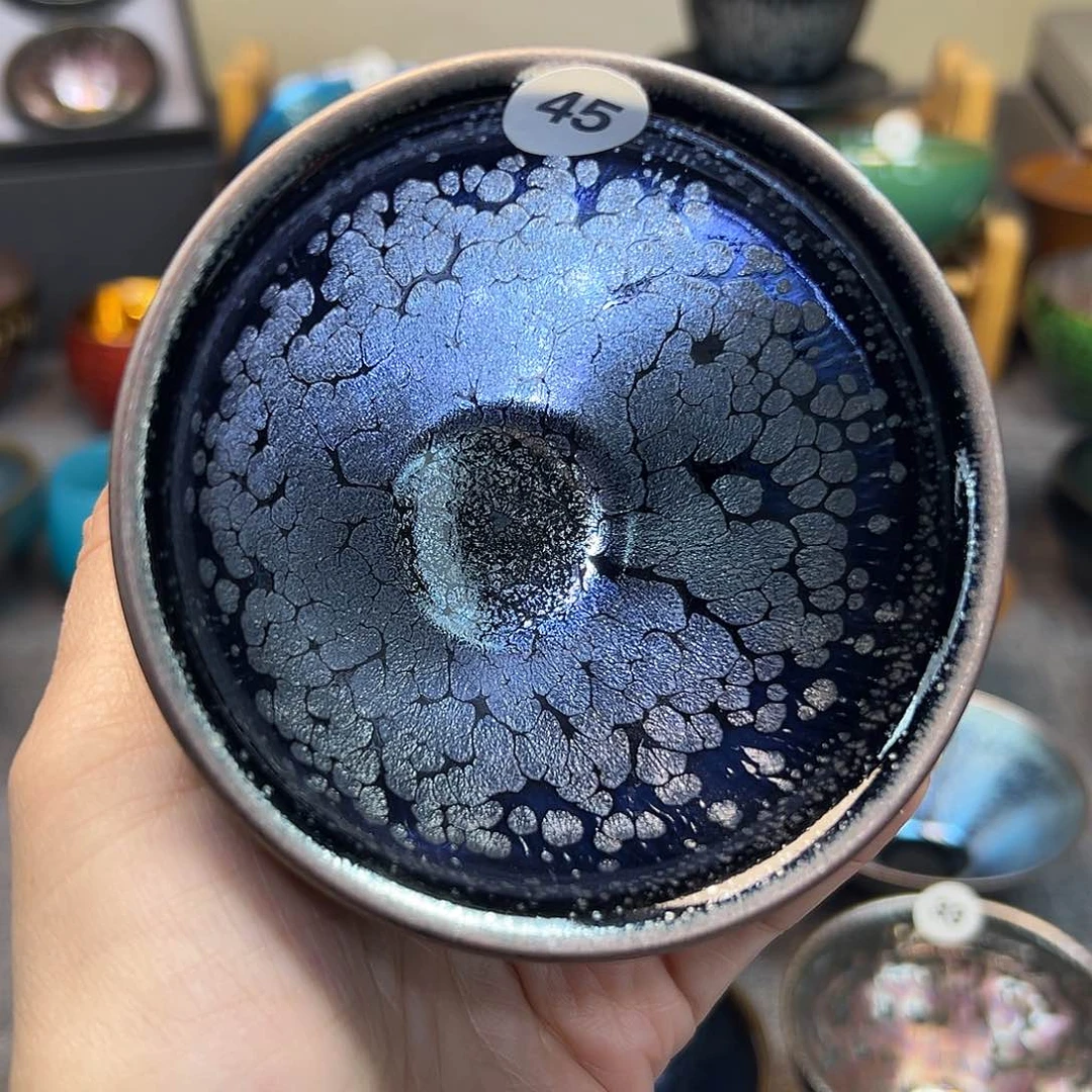 茶盏黑牡丹束口手工