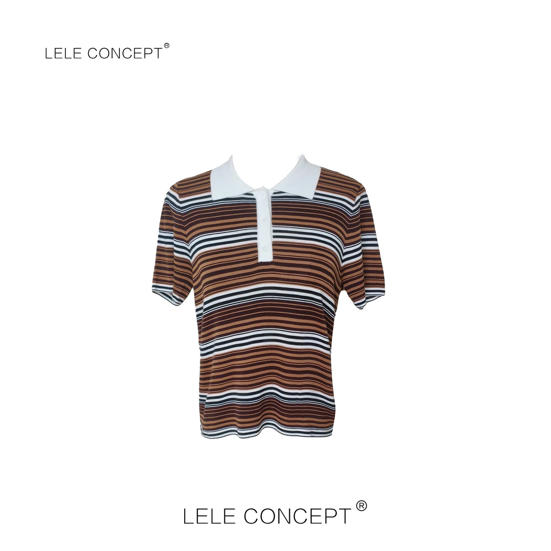 LELE CONCEPT｜翻领条纹衫针织舒适款TX081