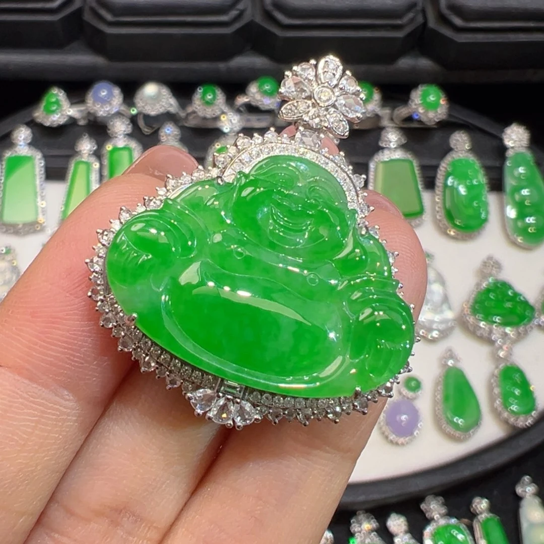 翡翠18K金镶嵌颈饰收到货48小时鉴赏期