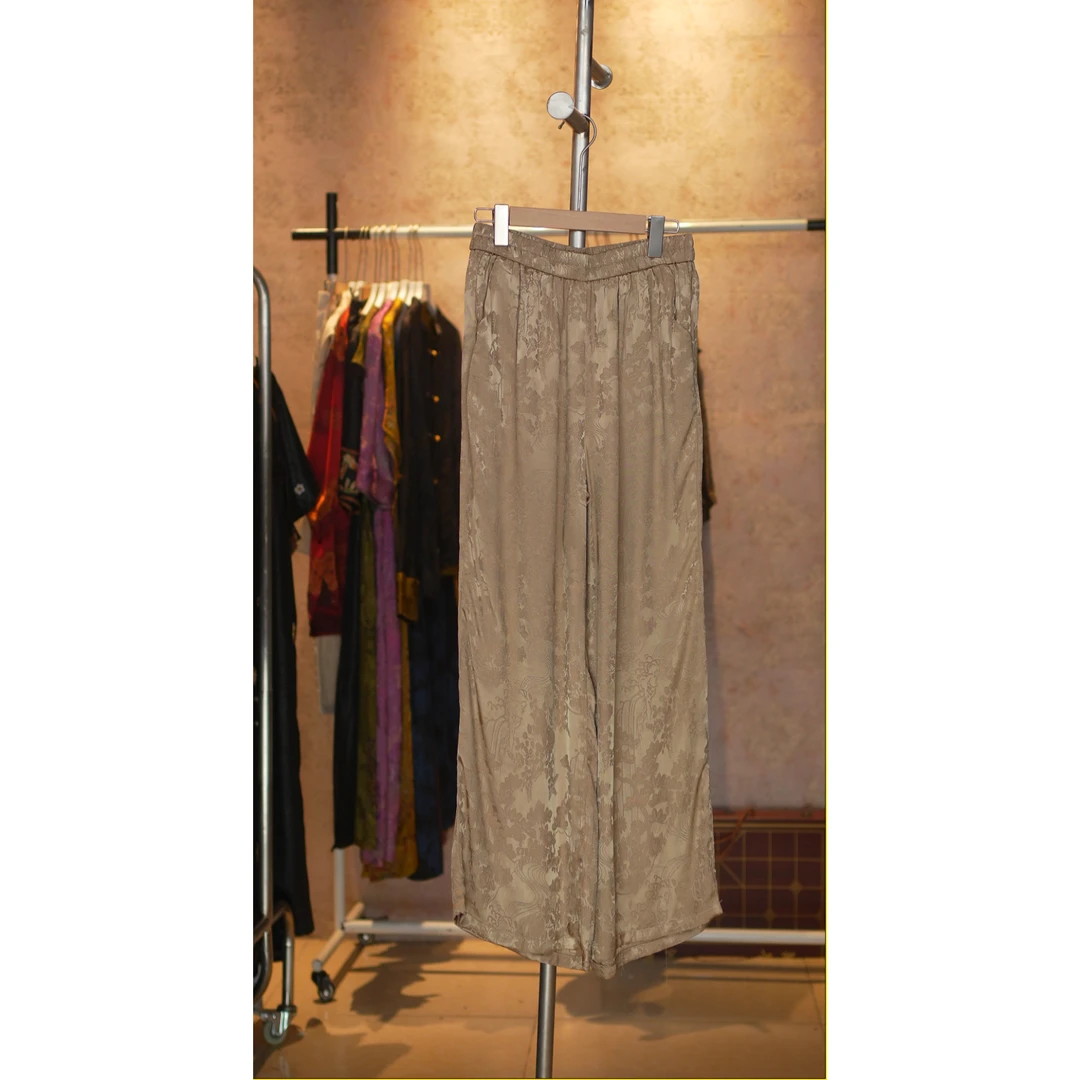 新中式国风裤子提花中国风百搭