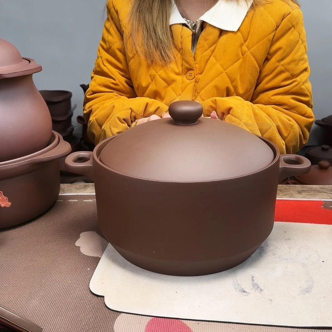 紫砂砂锅5.5升正品无暇