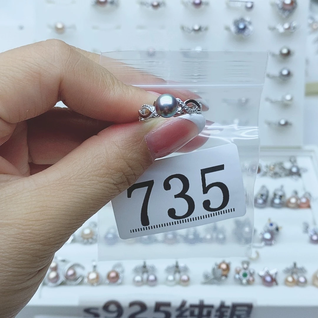 慕***杨戒指银S925镶嵌淡水珍珠735