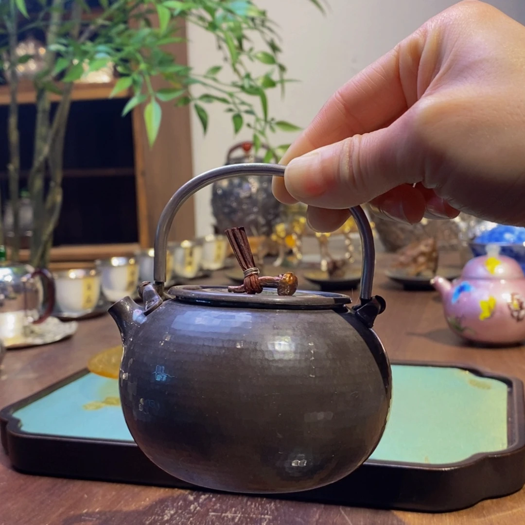 纯银泡茶壶手工足银
