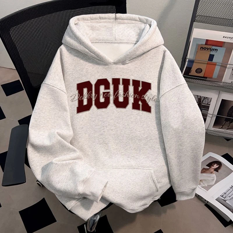 美式连帽卫衣男装新款重磅高街休闲字母印花秋季少年宽松休闲上衣