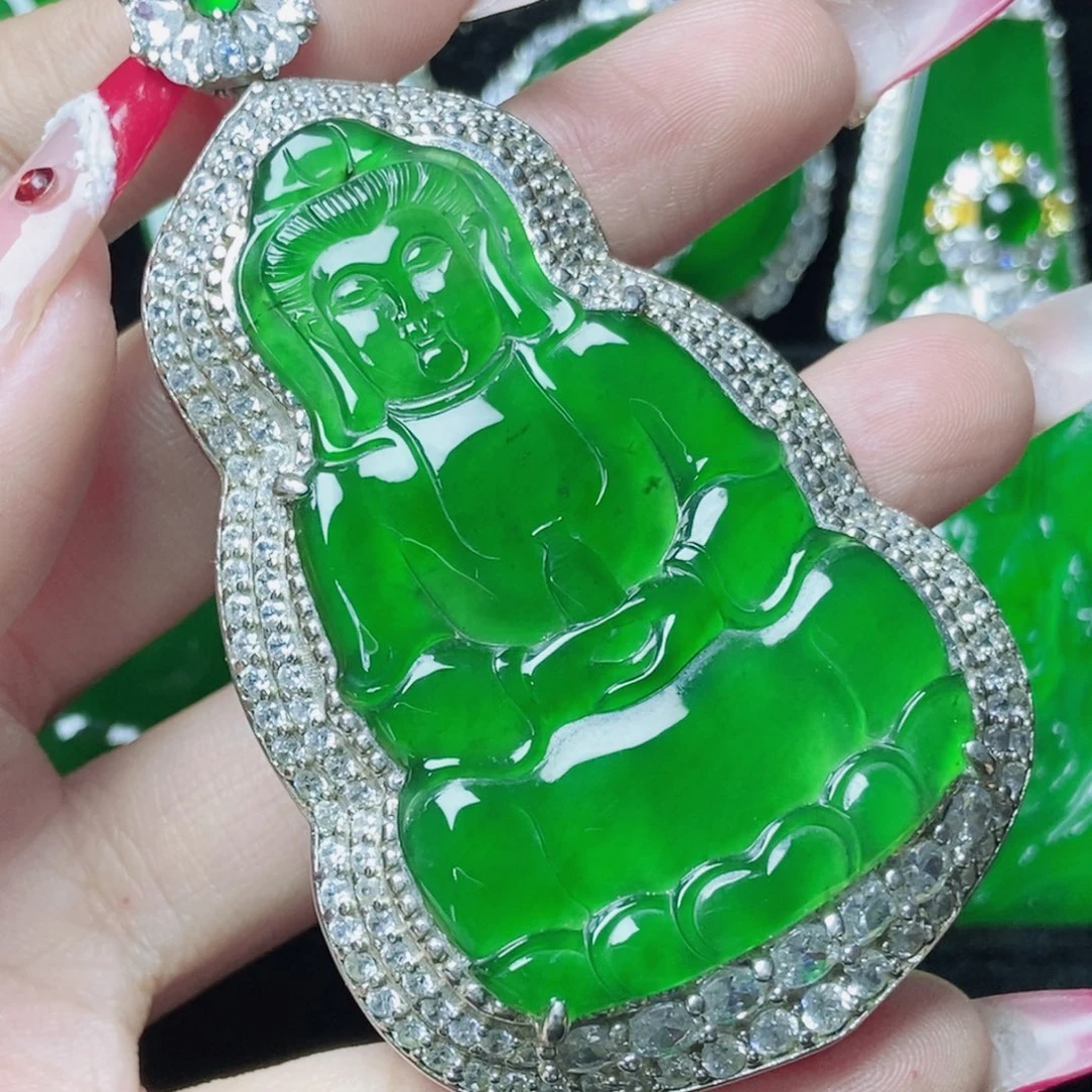 翡翠银S925镶嵌颈饰