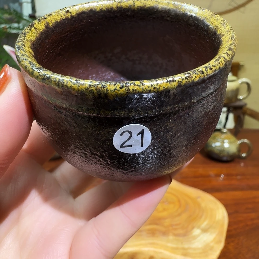 建水紫陶白泥柴烧杯