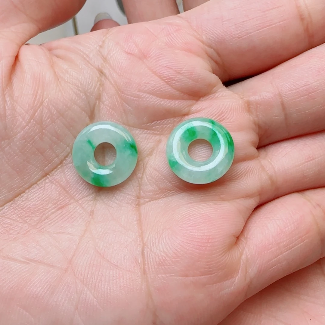 翡翠未镶嵌耳饰³***雪裸石