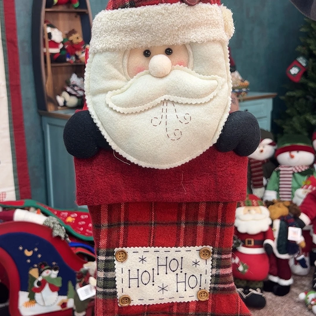 毛绒圣诞老人大袜子立体