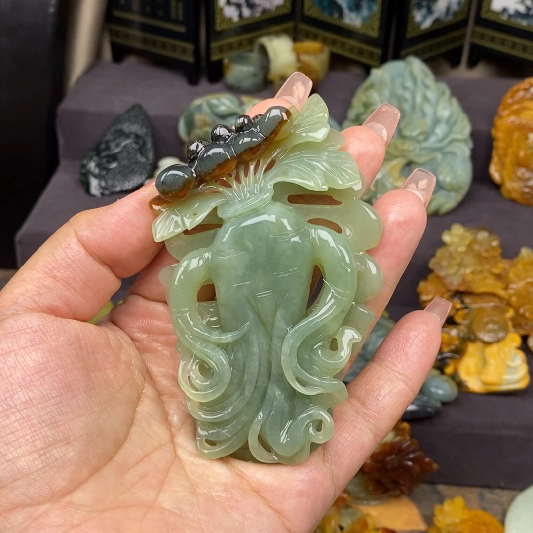 蛇纹石玉未镶嵌吊坠(赠链)兮*