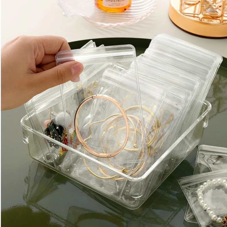 防氧化首饰盒耳环耳钉项链手饰品密封袋子耳饰手链收纳袋神器透明