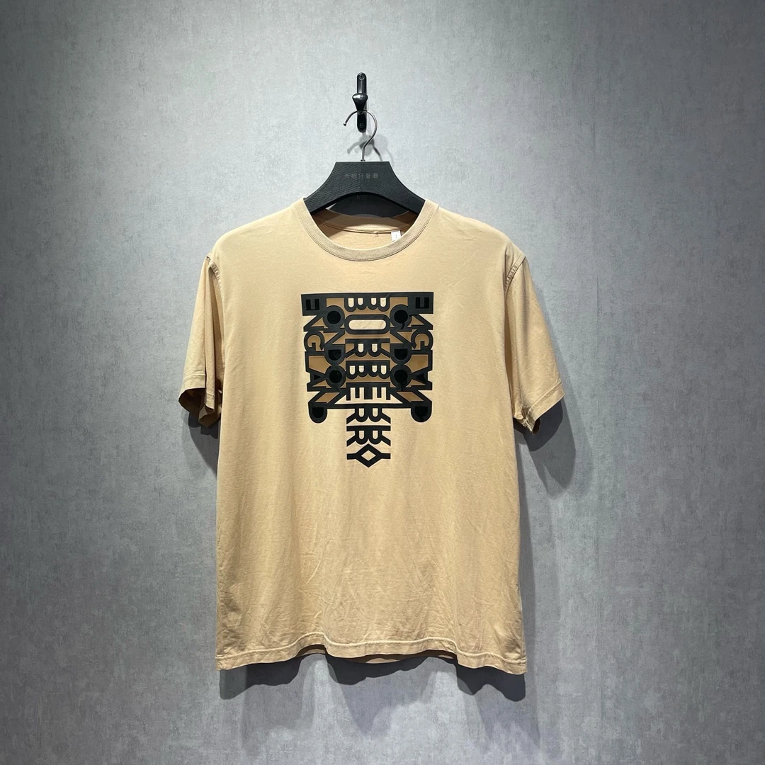 99新 BURBERRY/博柏利 logo印花图案短袖/S码/DY215110