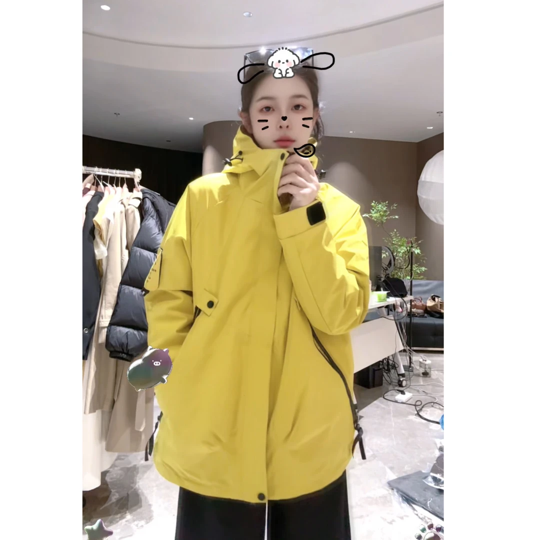 宿慕SUMU三合一男女同款连帽冲锋衣9-13新款百搭时尚情侣外套2518