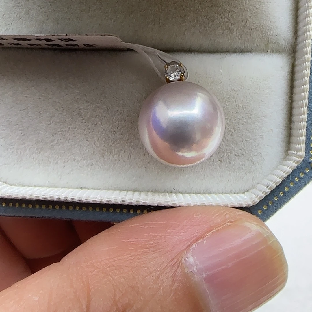 淡水珍珠颈饰18K金镶嵌18K王妃珍珠吊坠11-12mm