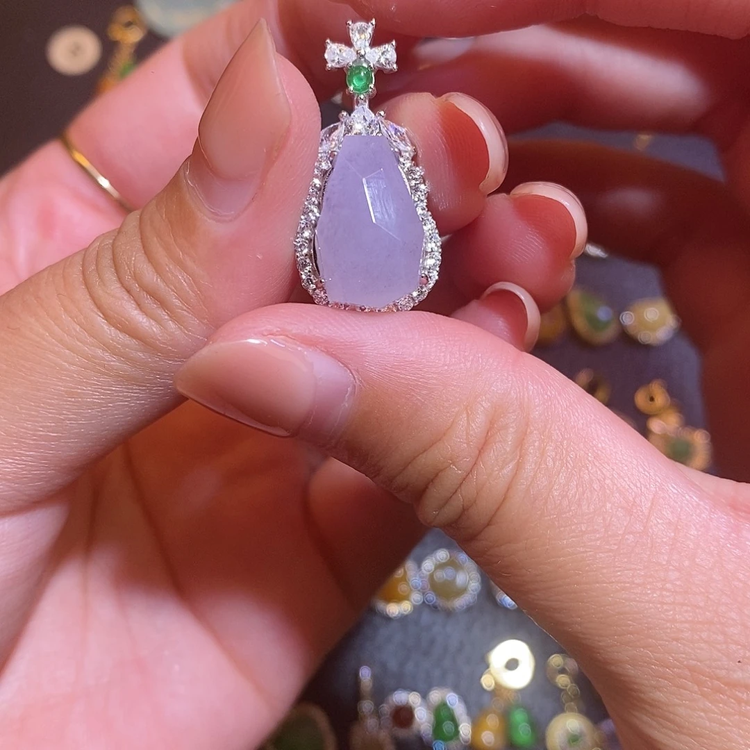 月***影翡翠银S925镶嵌项链