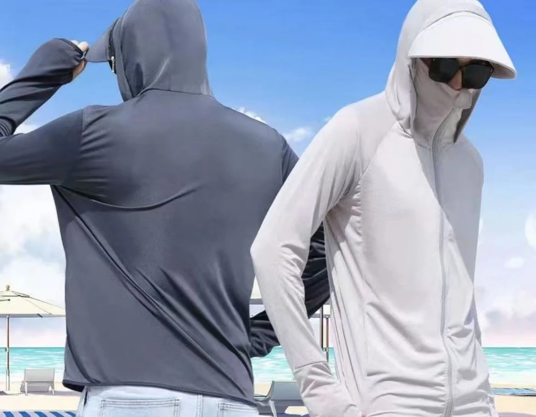 冰丝超薄透气男女同款户外upf50+防晒衣通高弹原纱型防晒