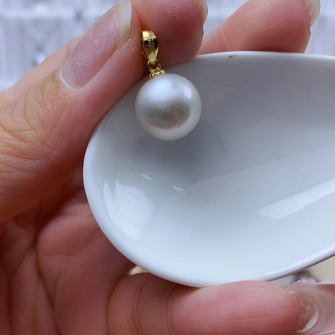 淡水珍珠银S925镶嵌吊坠(赠链)