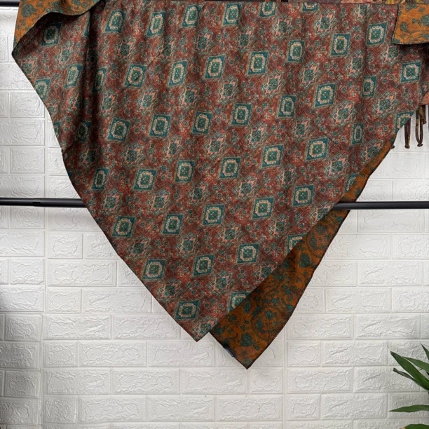 丝纡---藻井    丝绒提花双面异色围巾披肩135cm