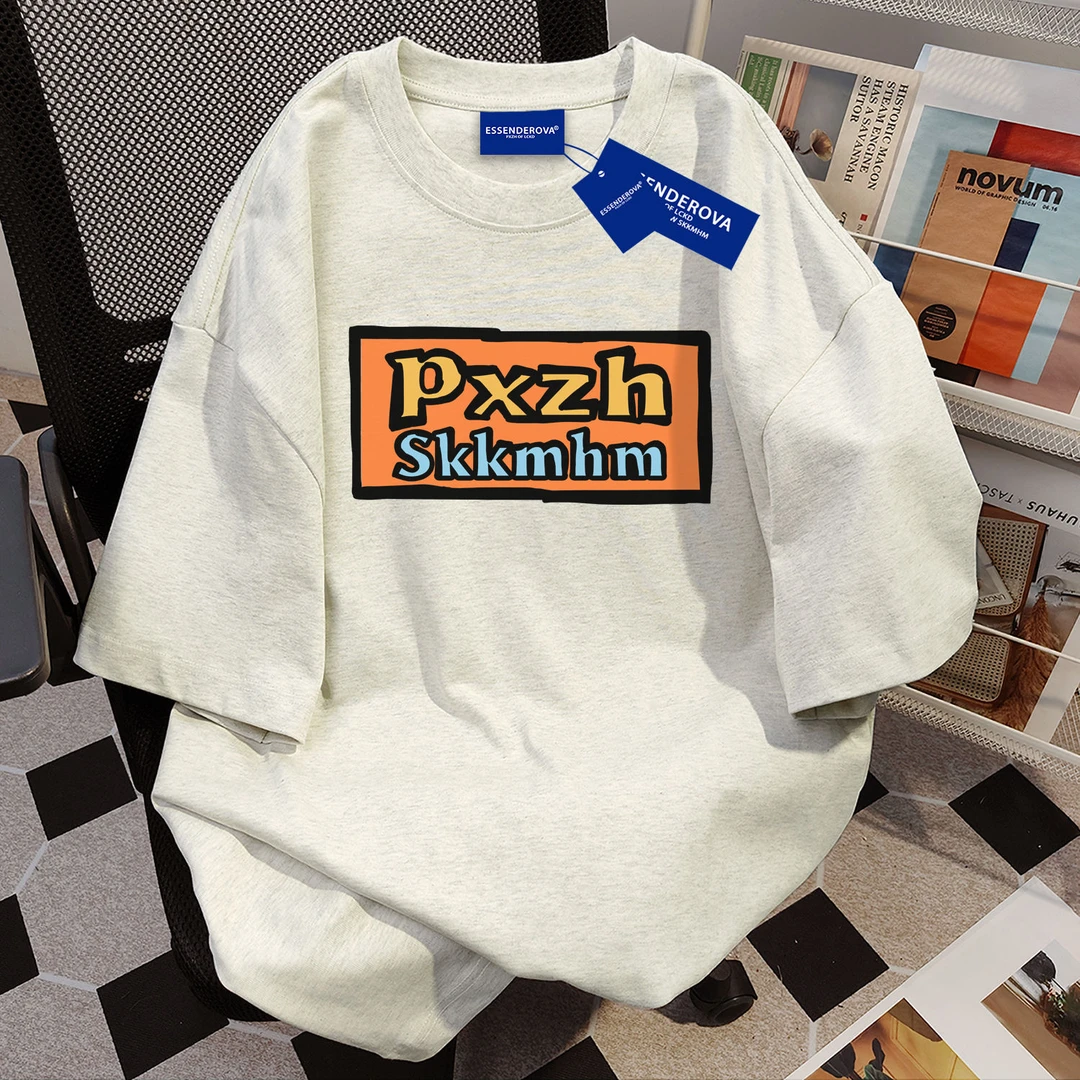 100%纯棉潮牌街头设计感圆领短袖t恤女夏季宽松中性风情侣上衣ins